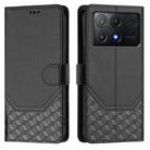 For Xiaomi Poco X6 Pro / Redmi K70E Honeycomb Embossing RFID Leather Phone Case(Black) - 2