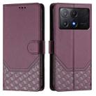 For Xiaomi Poco X6 Pro / Redmi K70E Honeycomb Embossing RFID Leather Phone Case(Violet) - 2