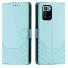 For Xiaomi Poco X3 GT Honeycomb Embossing RFID Leather Phone Case(Mint Green) - 2