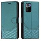 For Xiaomi Poco X3 GT Honeycomb Embossing RFID Leather Phone Case(Peacock Green) - 2