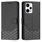 For Xiaomi Poco F5 / Redmi Note 12 Turbo 5G Honeycomb Embossing RFID Leather Phone Case(Black) - 2