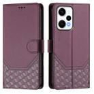 For Xiaomi Poco F5 / Redmi Note 12 Turbo 5G Honeycomb Embossing RFID Leather Phone Case(Violet) - 2