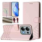 For Xiaomi Poco M6 Pro 4G Honeycomb Embossing RFID Leather Phone Case(Pink) - 1