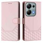 For Xiaomi Poco M6 Pro 4G Honeycomb Embossing RFID Leather Phone Case(Pink) - 2