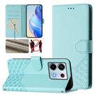 For Xiaomi Poco X6 5G Honeycomb Embossing RFID Leather Phone Case(Mint Green) - 1