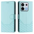 For Xiaomi Poco X6 5G Honeycomb Embossing RFID Leather Phone Case(Mint Green) - 2