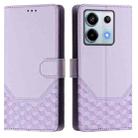 For Xiaomi Poco X6 5G Honeycomb Embossing RFID Leather Phone Case(Light Purple) - 2