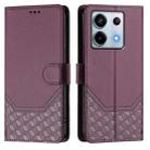 For Xiaomi Poco X6 5G Honeycomb Embossing RFID Leather Phone Case(Violet) - 2