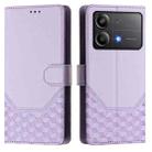 For Xiaomi Poco X6 Neo 5G Honeycomb Embossing RFID Leather Phone Case(Light Purple) - 2