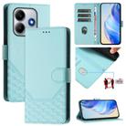 For Xiaomi Poco M7 Pro 5G Honeycomb Embossing RFID Leather Phone Case(Mint Green) - 1