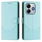 For Xiaomi Poco M7 Pro 5G Honeycomb Embossing RFID Leather Phone Case(Mint Green) - 2