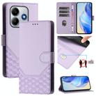 For Xiaomi Poco M7 Pro 5G Honeycomb Embossing RFID Leather Phone Case(Light Purple) - 1