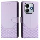 For Xiaomi Poco M7 Pro 5G Honeycomb Embossing RFID Leather Phone Case(Light Purple) - 2