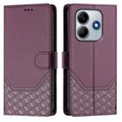 For Xiaomi Poco M7 Pro 5G Honeycomb Embossing RFID Leather Phone Case(Violet) - 2