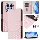 For Xiaomi Poco X7 5G / Redmi Note 14 Pro 5G Honeycomb Embossing RFID Leather Phone Case(Pink) - 1
