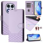 For Xiaomi Poco X7 5G / Redmi Note 14 Pro 5G Honeycomb Embossing RFID Leather Phone Case(Light Purple) - 1