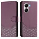 For Xiaomi Poco X7 Pro 5G / Redmi Turbo 4 5G Honeycomb Embossing RFID Leather Phone Case(Violet) - 2