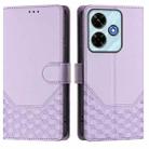For Xiaomi Poco M6 Plus / Redmi 13x 4G Honeycomb Embossing RFID Leather Phone Case(Light Purple) - 2