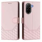For Xiaomi Poco C71 / Redmi A5 4G 171.7mm Honeycomb Embossing RFID Leather Phone Case(Pink) - 2