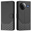 For Xiaomi Poco F7 Pro / F7 Ultra Honeycomb Embossing RFID Leather Phone Case(Black) - 2
