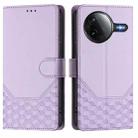 For Xiaomi Poco F7 Pro / F7 Ultra Honeycomb Embossing RFID Leather Phone Case(Light Purple) - 2