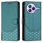 For Xiaomi Civi 5 Pro 5G Honeycomb Embossing RFID Leather Phone Case(Peacock Green) - 2