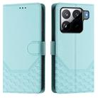 For Xiaomi 15S Pro 5G Honeycomb Embossing RFID Leather Phone Case(Mint Green) - 2