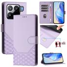 For Xiaomi 15S Pro 5G Honeycomb Embossing RFID Leather Phone Case(Light Purple) - 1