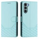 For Motorola Edge S30 / Moto G200 5G Honeycomb Embossing RFID Leather Phone Case(Mint Green) - 2