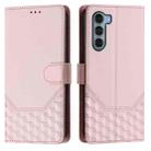 For Motorola Edge S30 / Moto G200 5G Honeycomb Embossing RFID Leather Phone Case(Pink) - 2