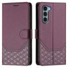 For Motorola Edge S30 / Moto G200 5G Honeycomb Embossing RFID Leather Phone Case(Violet) - 2