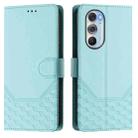 For Motorola Edge X30 / Edge 30 Pro Honeycomb Embossing RFID Leather Phone Case(Mint Green) - 2