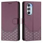 For Motorola Edge X30 / Edge 30 Pro Honeycomb Embossing RFID Leather Phone Case(Violet) - 2