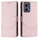 For Motorola Edge 5G 2024 Honeycomb Embossing RFID Leather Phone Case(Pink) - 2