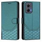 For Motorola Edge 5G 2024 Honeycomb Embossing RFID Leather Phone Case(Peacock Green) - 2