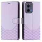 For Motorola Edge 5G 2024 Honeycomb Embossing RFID Leather Phone Case(Light Purple) - 2