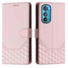 For Motorola Edge 30 Honeycomb Embossing RFID Leather Phone Case(Pink) - 2