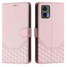 For Motorola Edge 30 Neo Honeycomb Embossing RFID Leather Phone Case(Pink) - 2