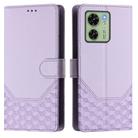 For Motorola Edge 2023 NA / 40 Oversea Honeycomb Embossing RFID Leather Phone Case(Light Purple) - 2