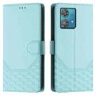 For Motorola Edge 40 Neo 5G Honeycomb Embossing RFID Leather Phone Case(Mint Green) - 2