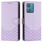 For Motorola Edge 40 Neo 5G Honeycomb Embossing RFID Leather Phone Case(Light Purple) - 2