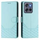 For Motorola Edge 50 Neo Honeycomb Embossing RFID Leather Phone Case(Mint Green) - 2