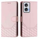 For Motorola Edge 50 Fusion Honeycomb Embossing RFID Leather Phone Case(Pink) - 2