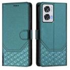 For Motorola Edge 50 Fusion Honeycomb Embossing RFID Leather Phone Case(Peacock Green) - 2