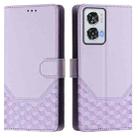 For Motorola Edge 50 Fusion Honeycomb Embossing RFID Leather Phone Case(Light Purple) - 2