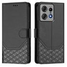 For Motorola Edge 50 Pro Honeycomb Embossing RFID Leather Phone Case(Black) - 2