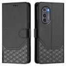For Motorola Edge 2022 / Edge 5G UW 2022 Honeycomb Embossing RFID Leather Phone Case(Black) - 2