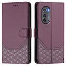 For Motorola Edge 2022 / Edge 5G UW 2022 Honeycomb Embossing RFID Leather Phone Case(Violet) - 2