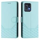 For Motorola Edge+ 2023 / 40 Pro Honeycomb Embossing RFID Leather Phone Case(Mint Green) - 2