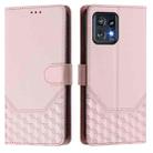 For Motorola Edge+ 2023 / 40 Pro Honeycomb Embossing RFID Leather Phone Case(Pink) - 2